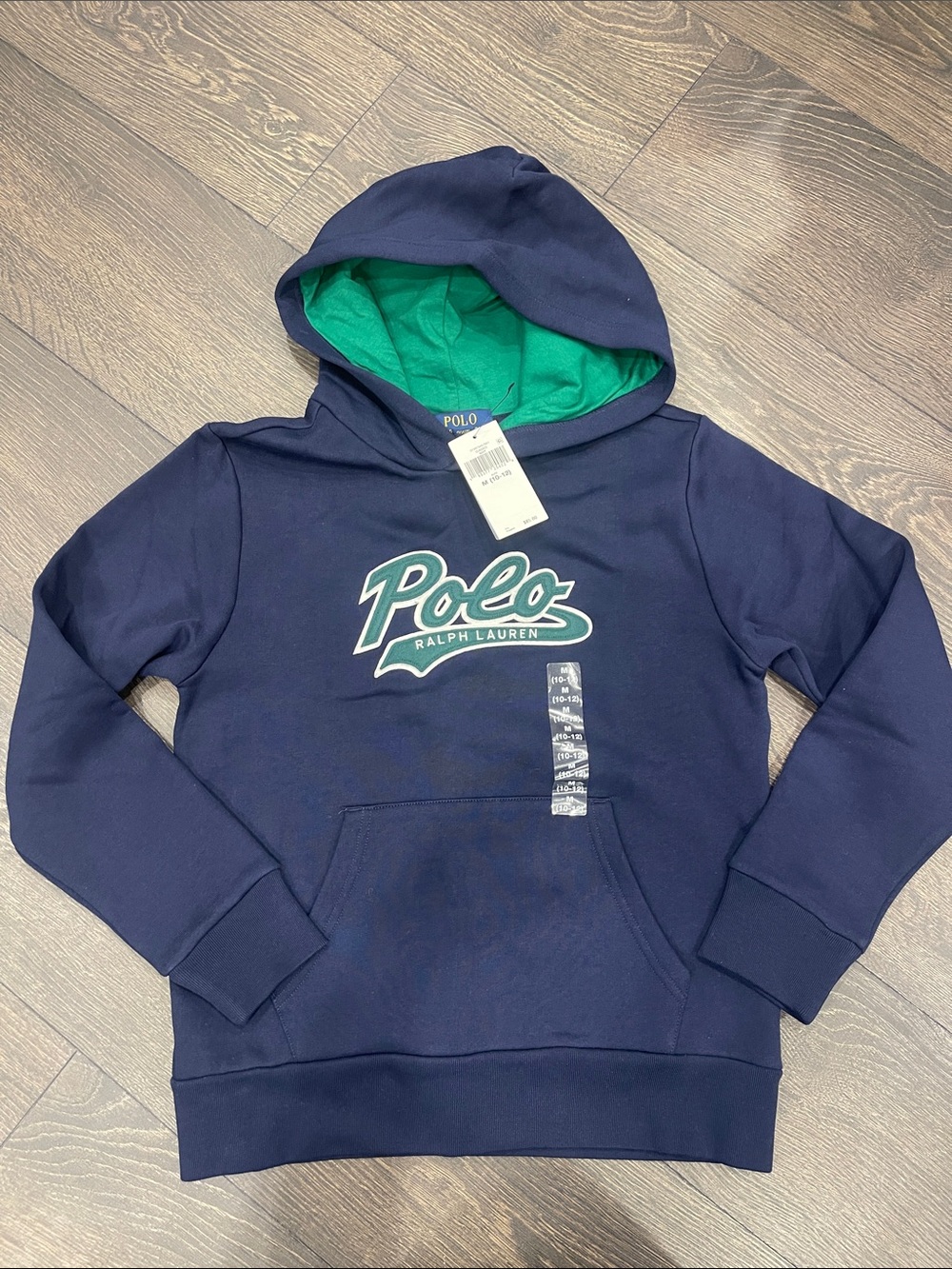 Polo by Ralph Lauren Navy Hoodie with Green Lining